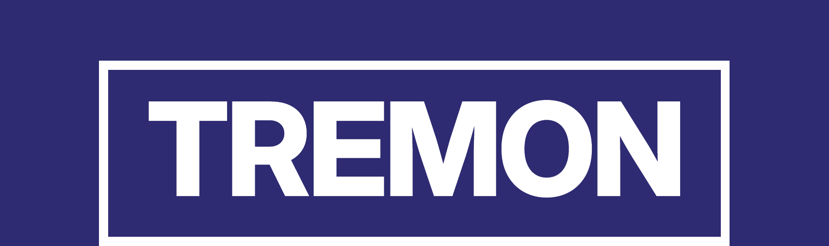 Tremon logo white on navy